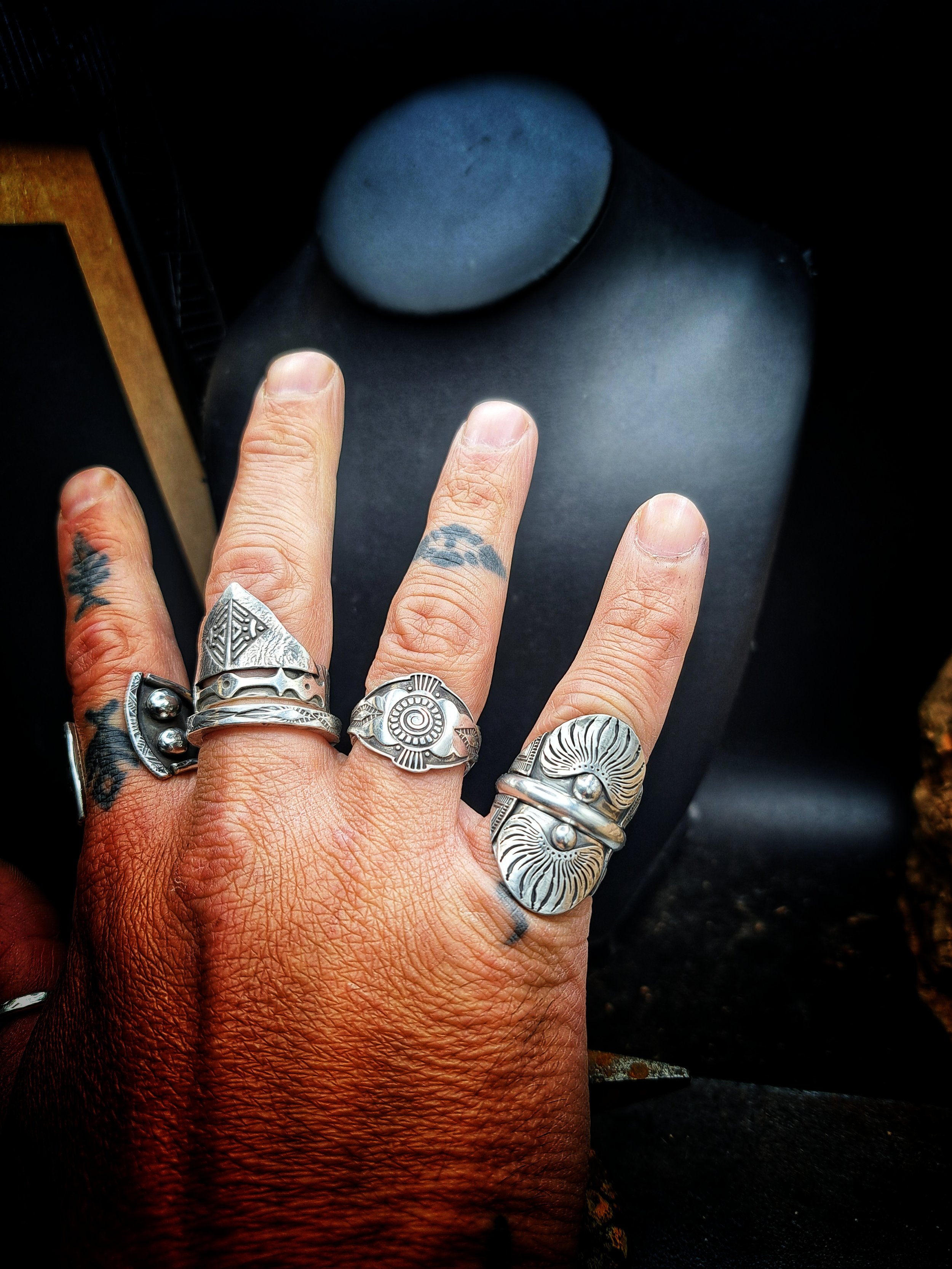 bague fleur d'argent en argent 950 fait main en France, bijou unique, bijoux fantaisies