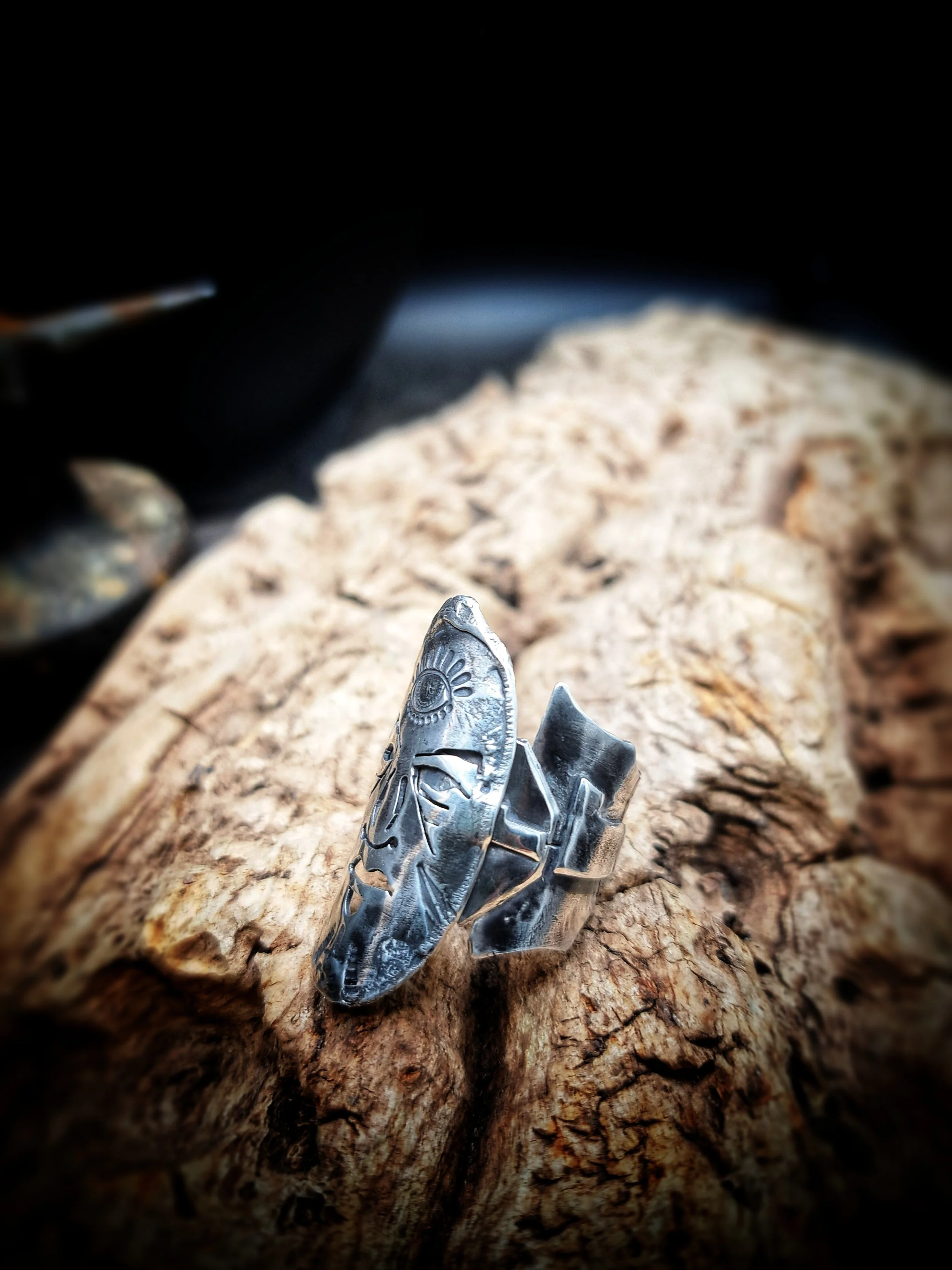 bague gardien en argent 950, bijou unique fait main en France, bijoux originaux, bijoux créateur