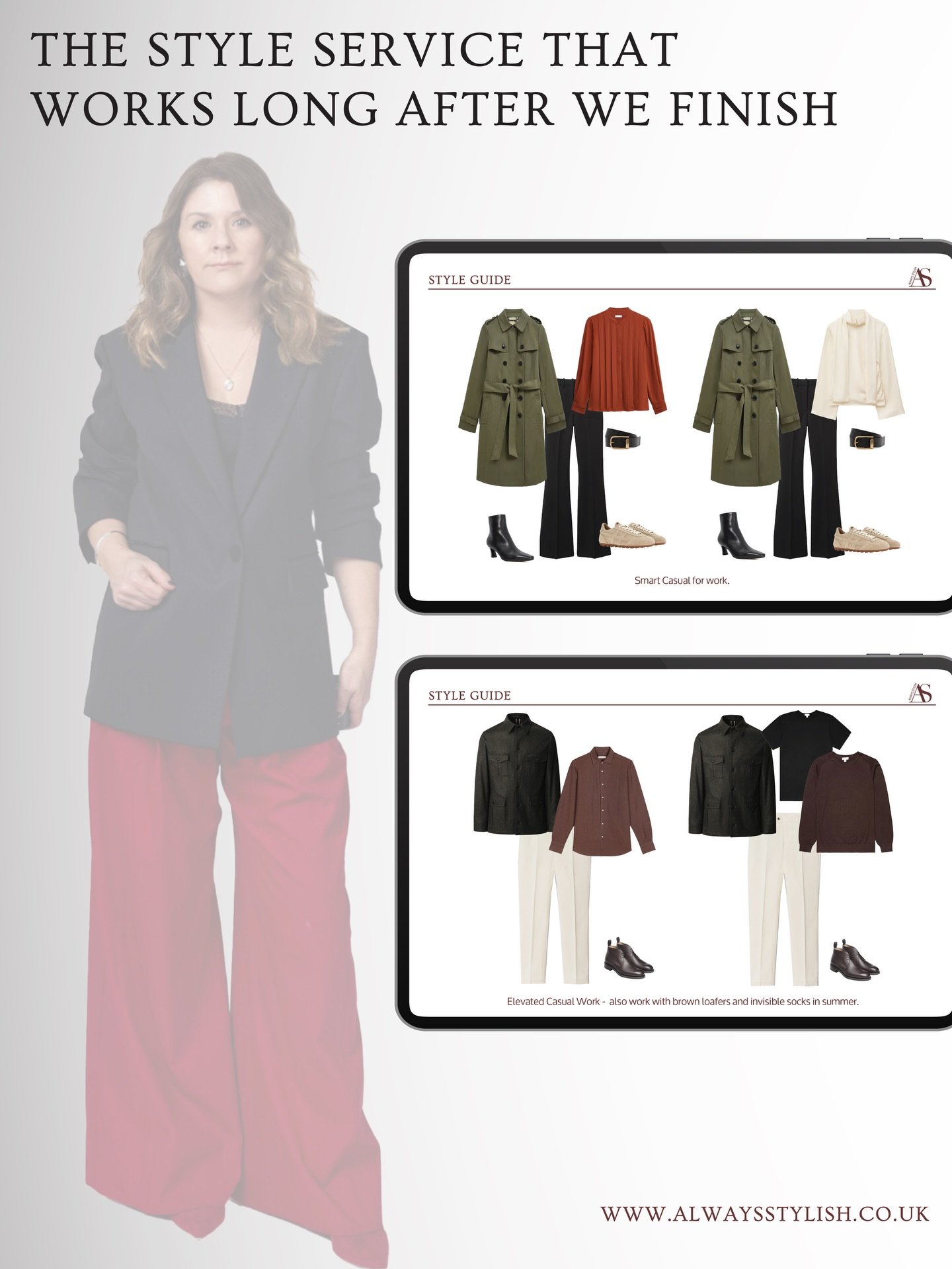 When you hire a professional stylist like myself it's far more than a one-time fix.

Many people can create a great outfit for a day. Real transformation means you know what to wear long after we&rsquo;ve finished working together.

After your person