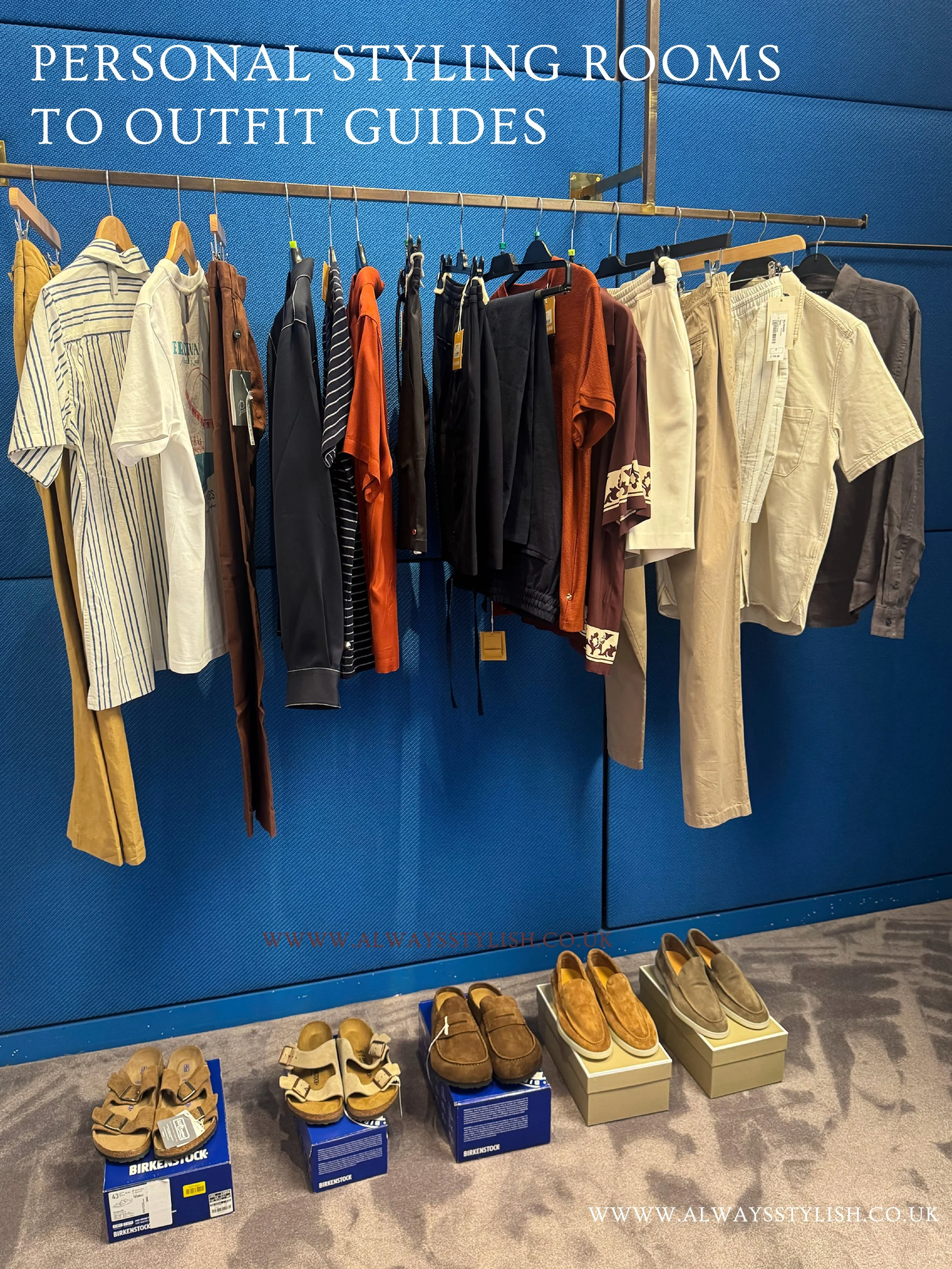 A glimpse behind the scenes of a recent summer wardrobe styling appointment for one of my regular male clients.

From the private styling room to a fully personalised outfit guide. Every detail is researched, prepared and considered before we meet. T