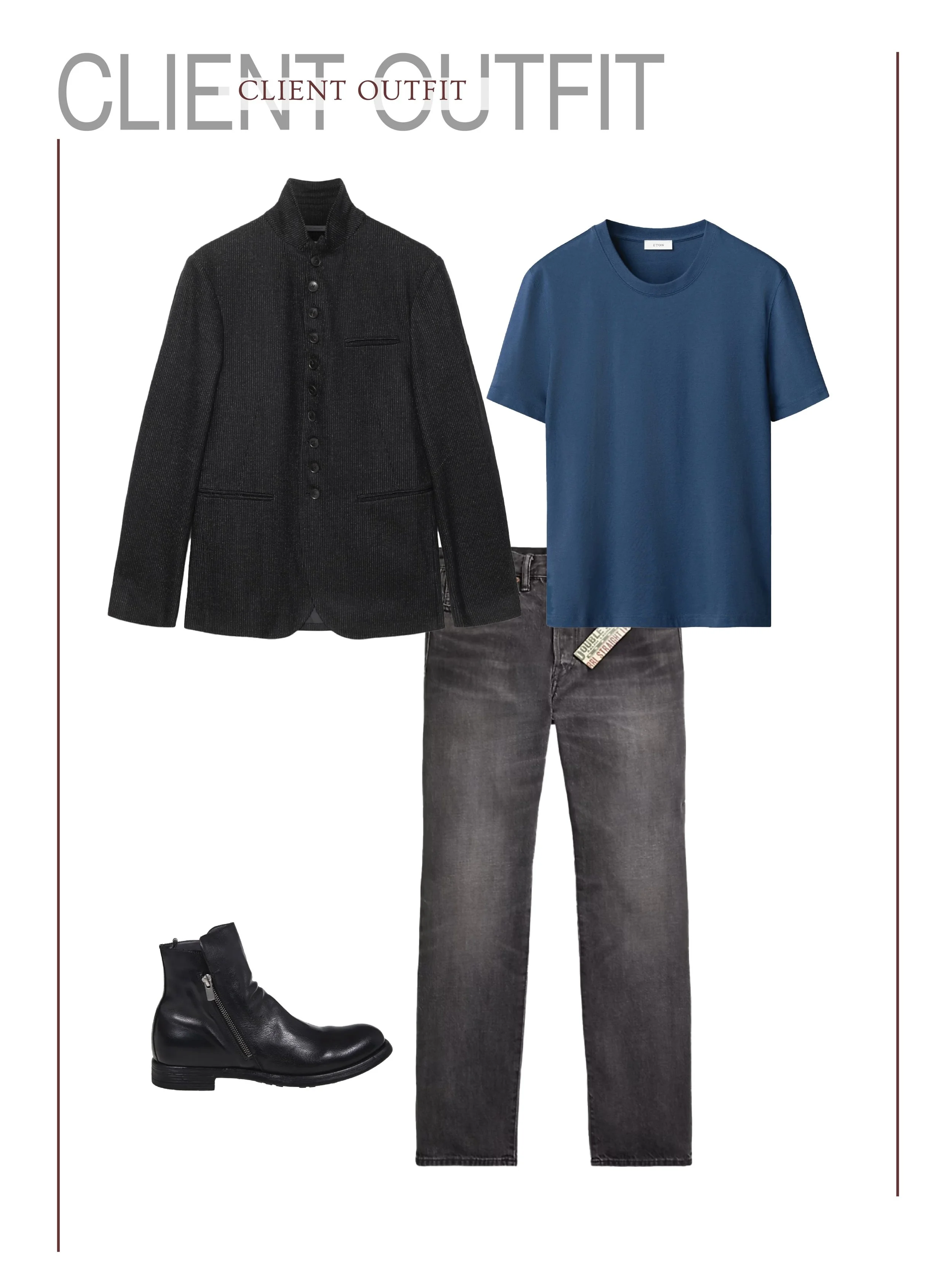 Another set of looks from a styling client&rsquo;s wardrobe. This client (in his 40s) is in finance and wanted a capsule non-corporate wardrobe. 🙂

As I said in another post, a capsule wardrobe is just a name for a collection of pieces that serves y