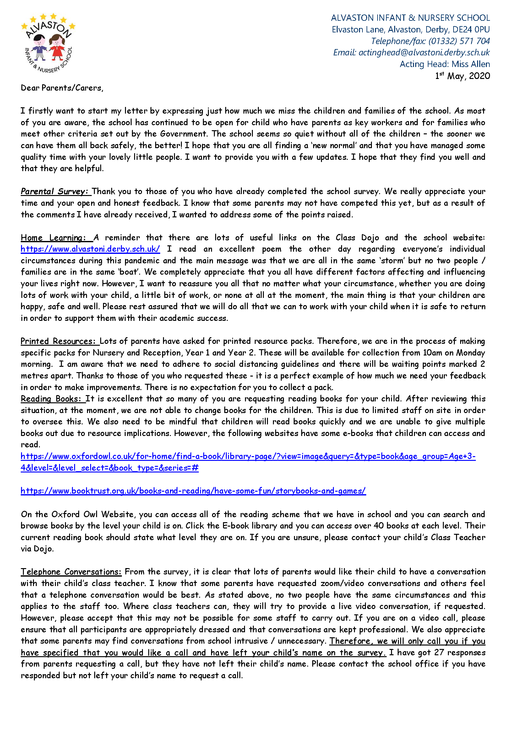 Miss Allen's Newsletter