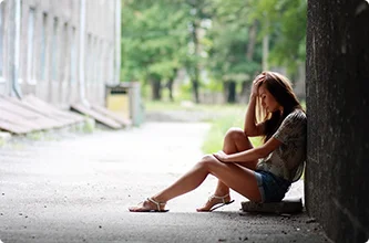 girl with problems outdoor