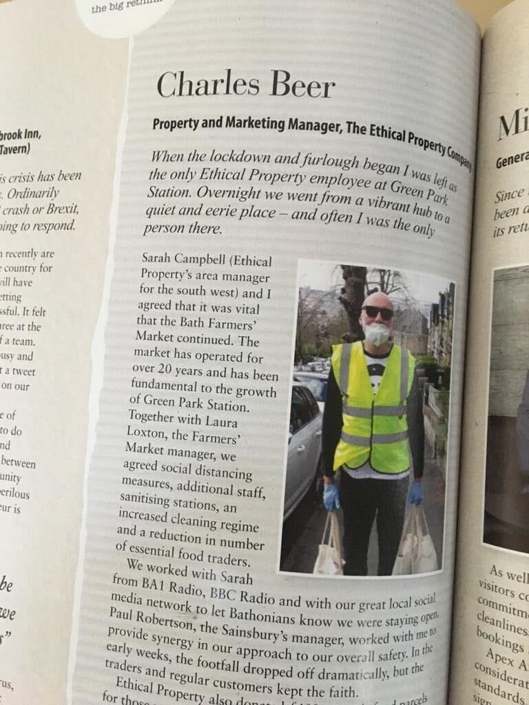 The Bath Magazine featuring our Market & Property Manager, Charles! July 2020