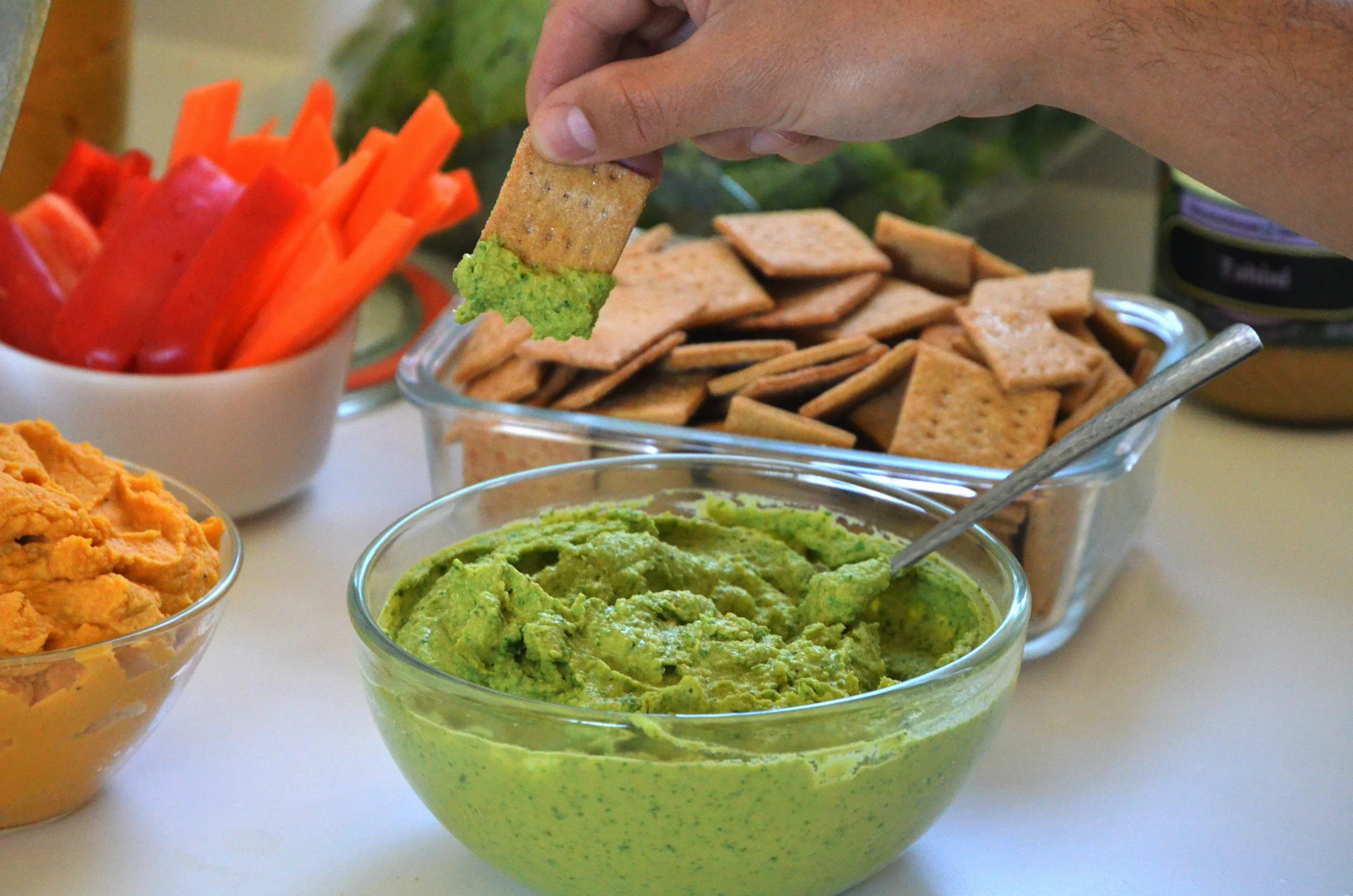 Wheat Thins and Hummus+ my name's on a cookbook!!!!