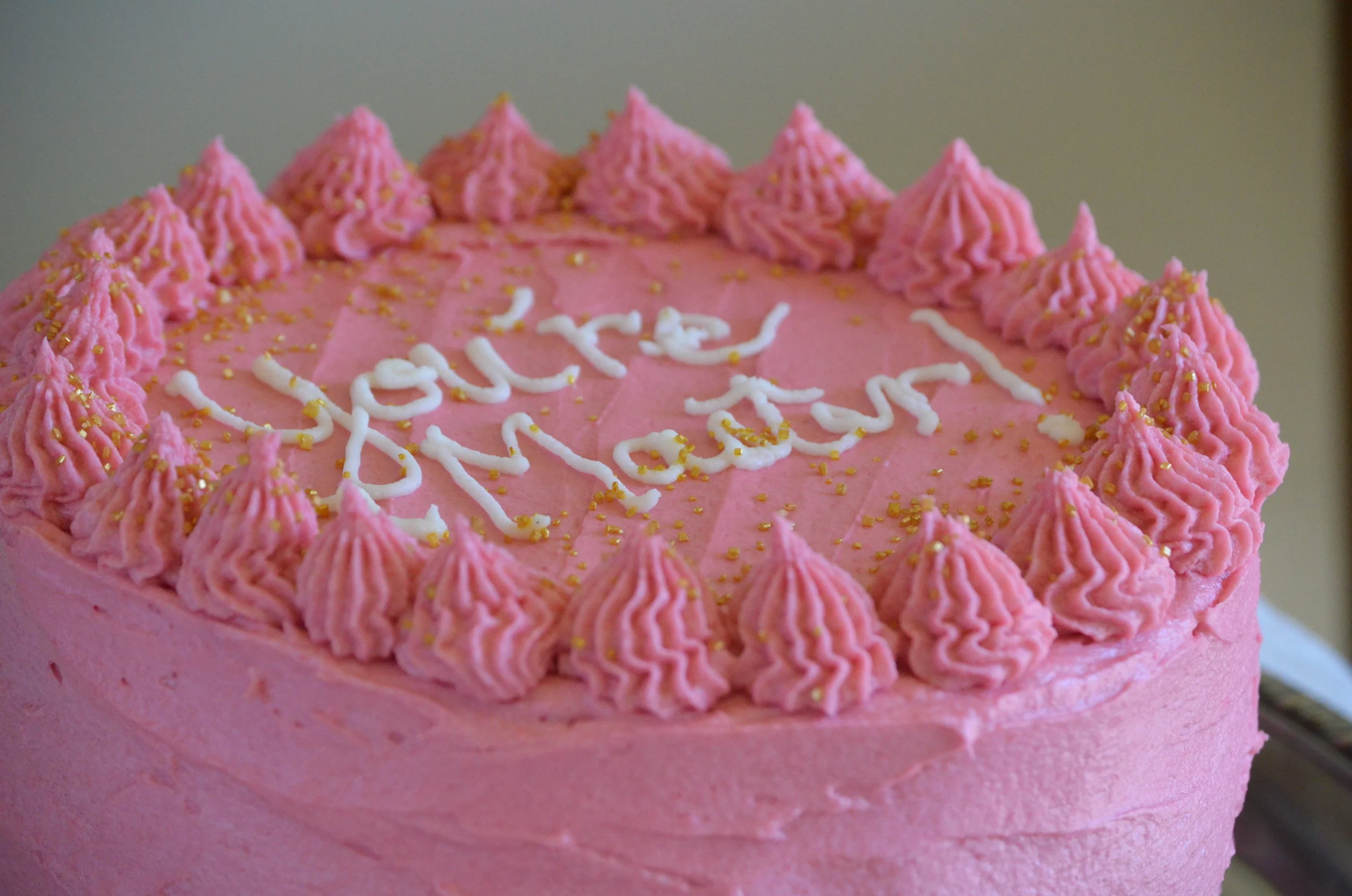 Prosecco and Raspberry Layer Cake