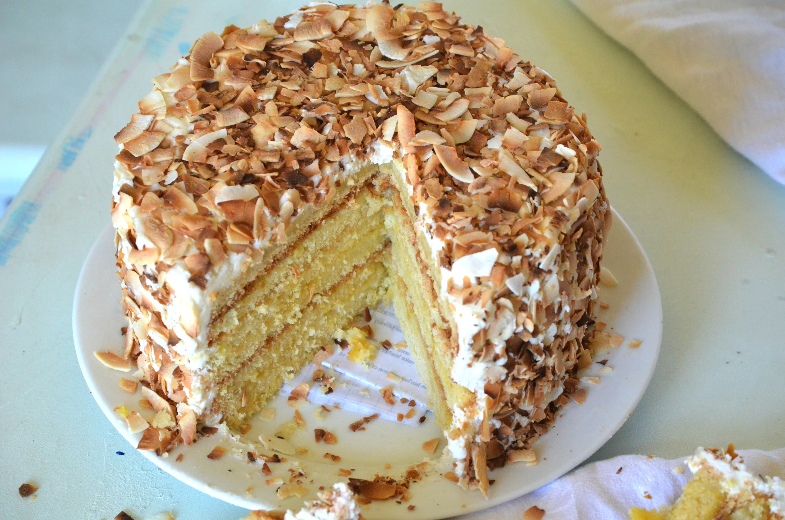 Toasty Coconut and Pineapple Layer Cake