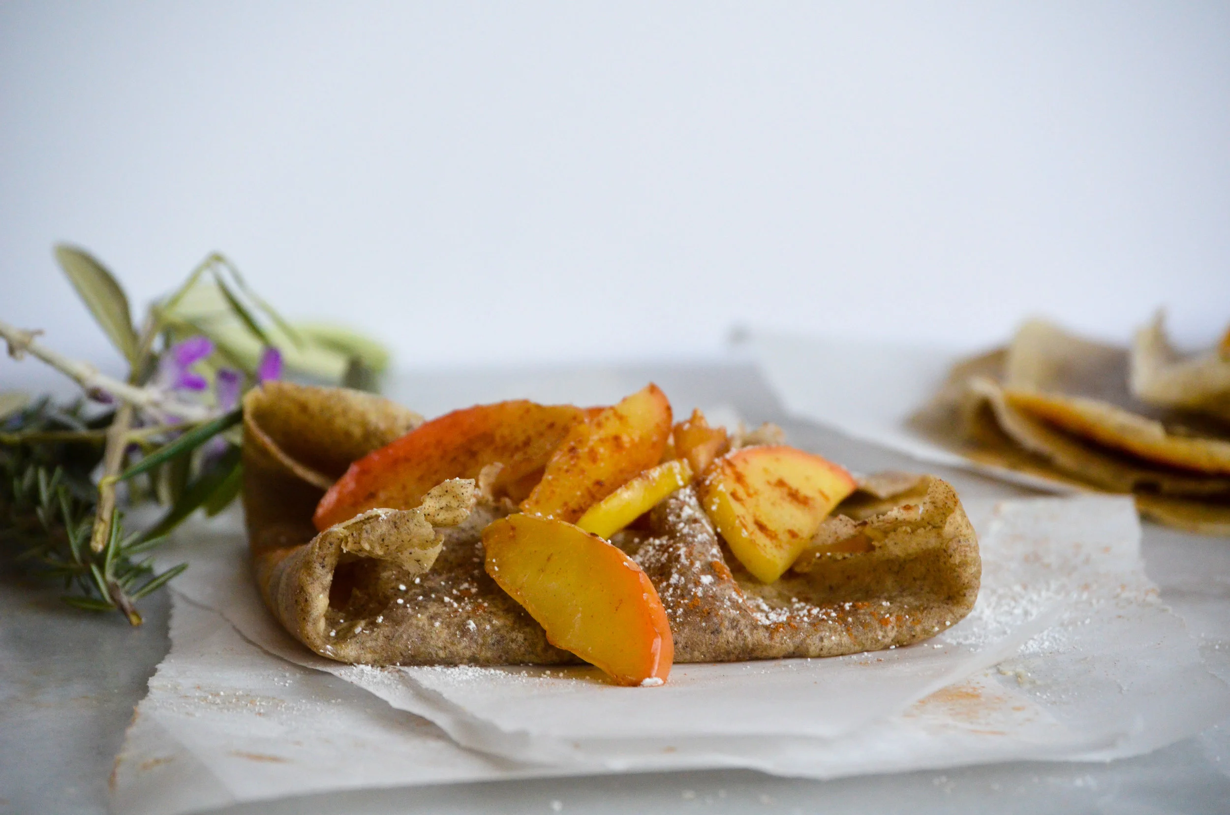 Buckwheat Crepes and Caramelized Apples