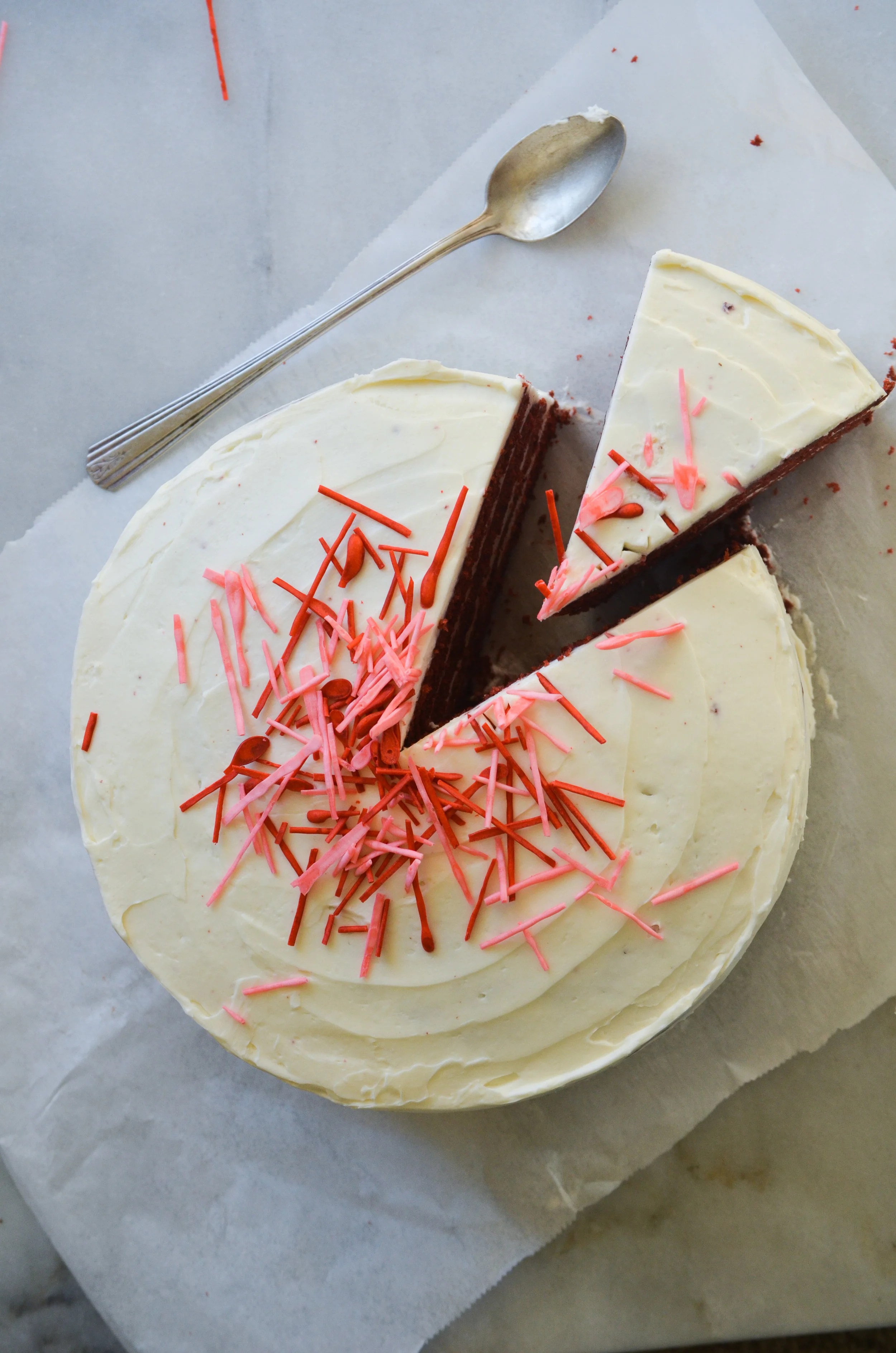 Red Velvet Cake and Homemade Sprinkles