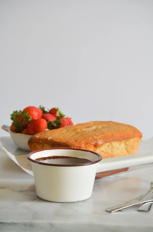 Chocolate Fondue + Buttermilk Pound Cake