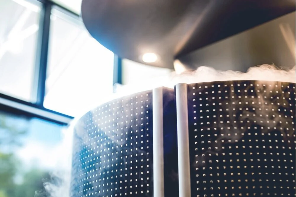 Whole-body cryotherapy chamber at REJUV in Encinitas and Carlsbad supporting mobility, active recovery, and Wolverine Blend wellness programs