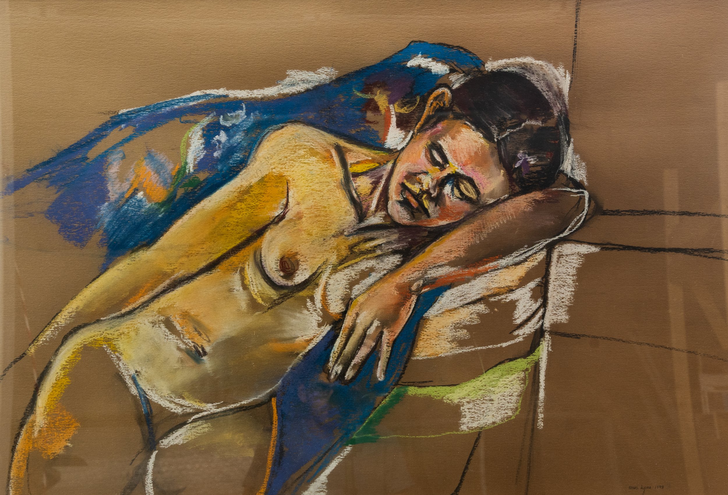 Woman at Rest, (1998), Pastel, 46x34 in. [Framed]