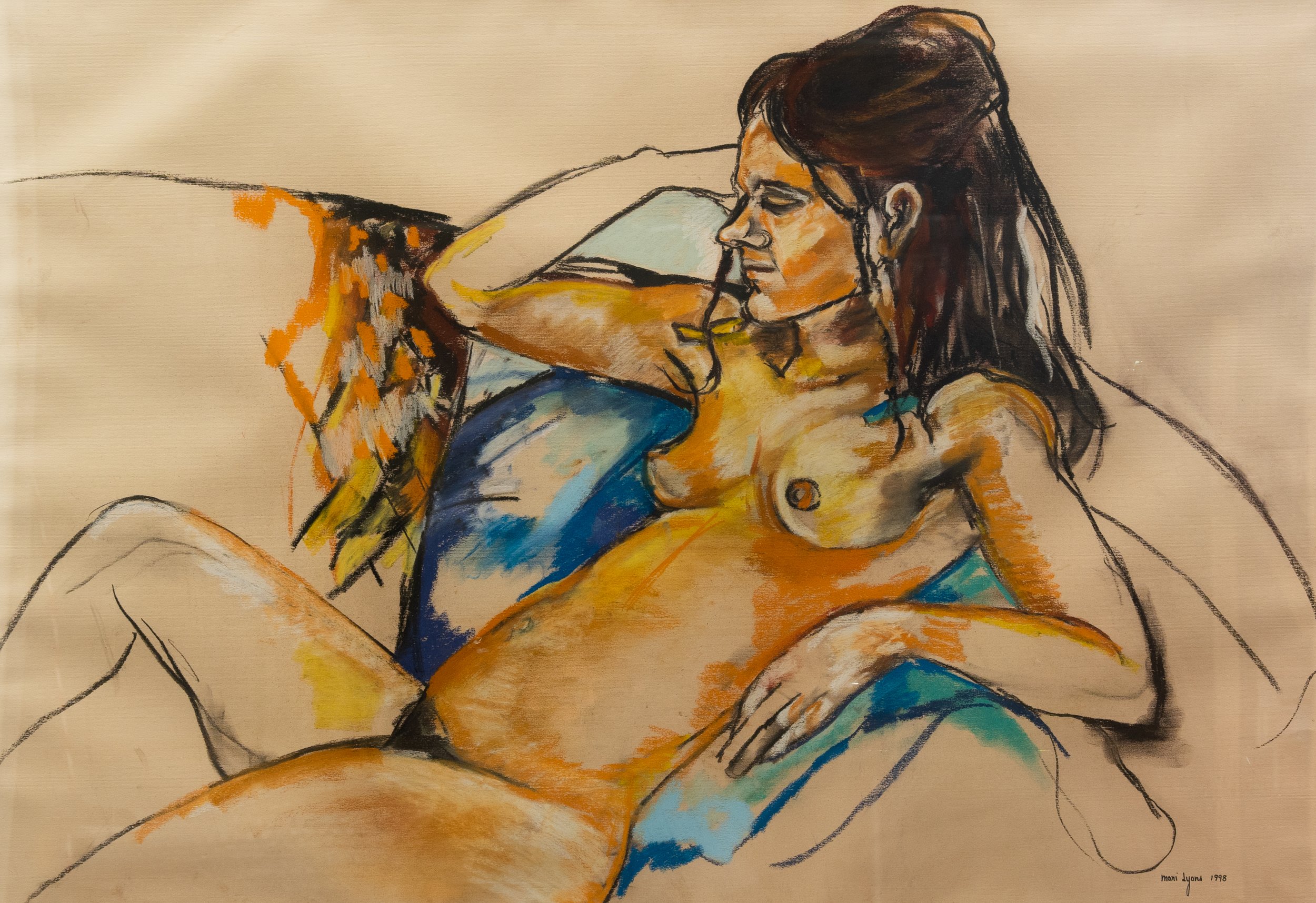 Model Contemplative, (1998), Pastel, 46x34 in. [Framed]