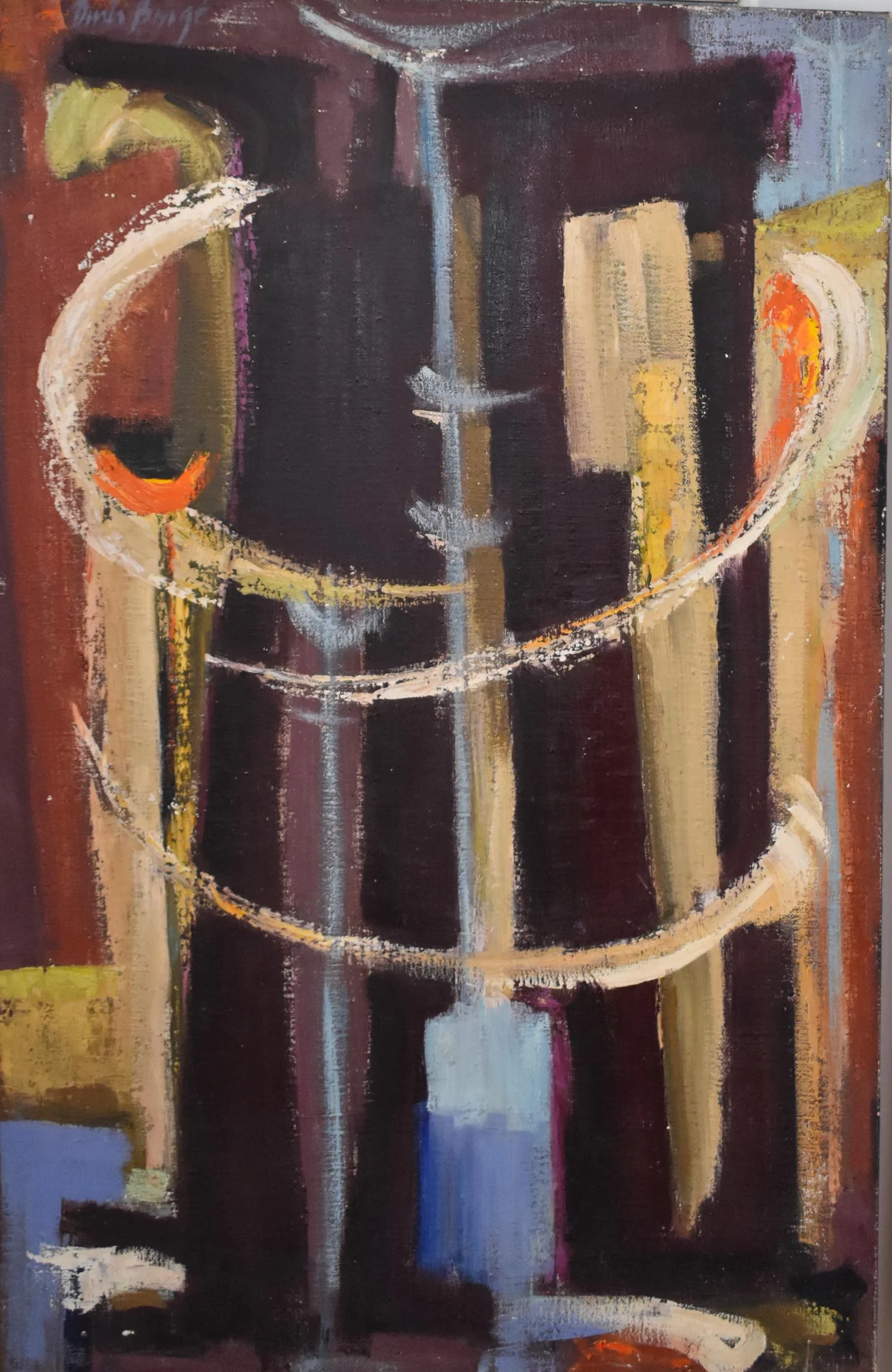 Dusti Bongé (American, 1903-1993) P-21 Magic Promised, 1955 oil on canvas, signed and dated upper left, titled en verso, 42 x 28 in., unframed. Condition: A couple of areas of paint loss (one at upper middle and upper left).