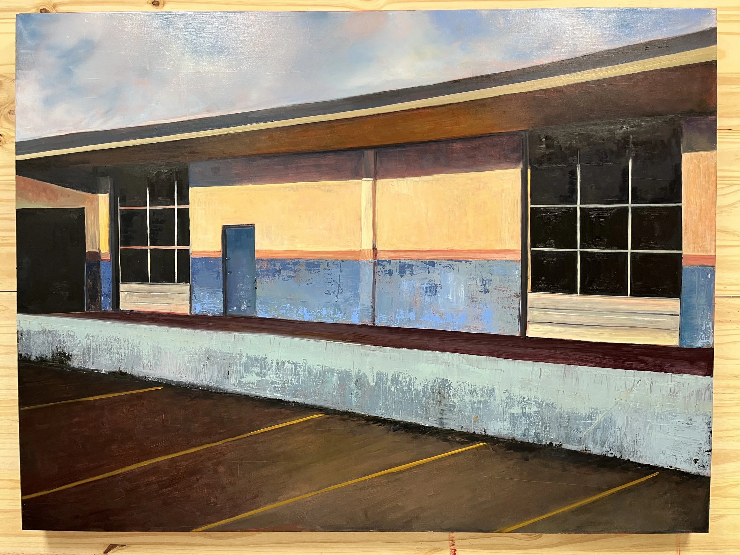 Denton Building | Oil on primed canvas | 48x36