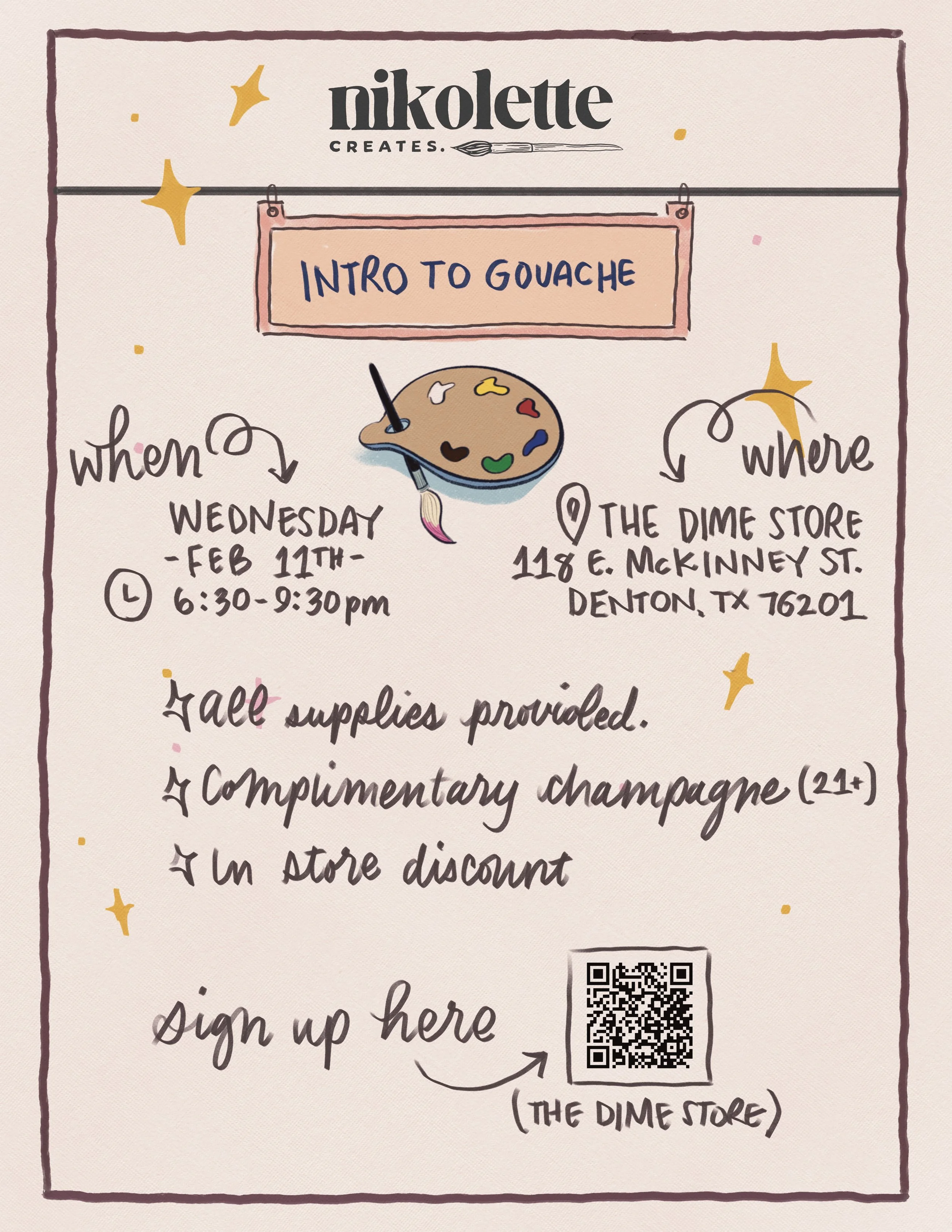 Painting with Gouache - Forest Landscape | $40