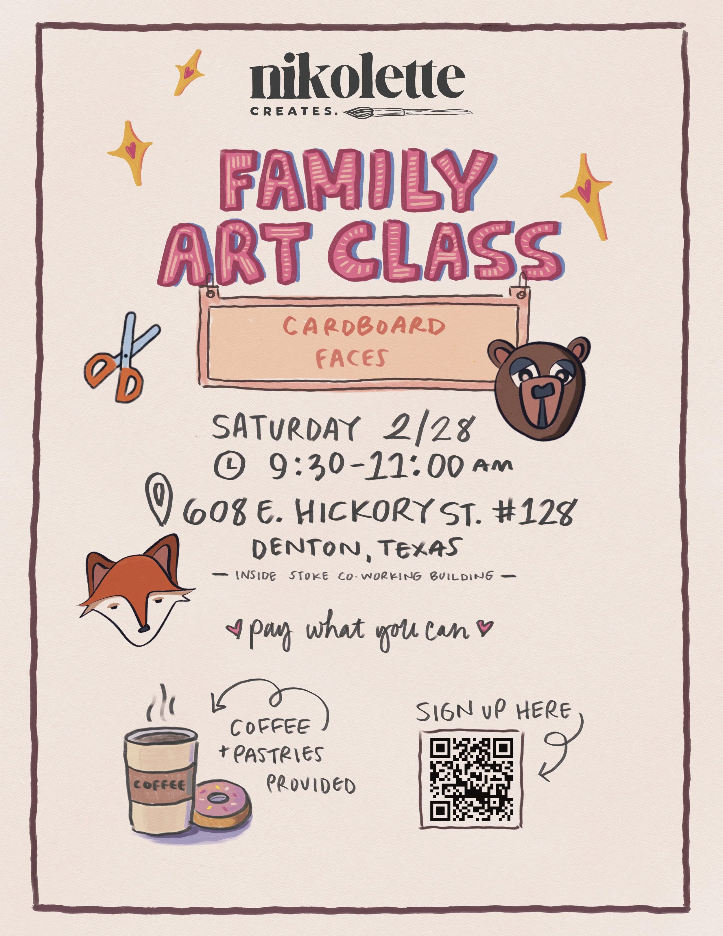 Family Art Class - Cardboard Animals | Donation Based