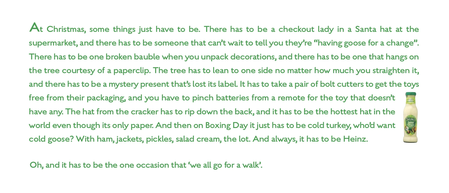 'It Has To Be Heinz Salad Cream' Cross-Track Poster