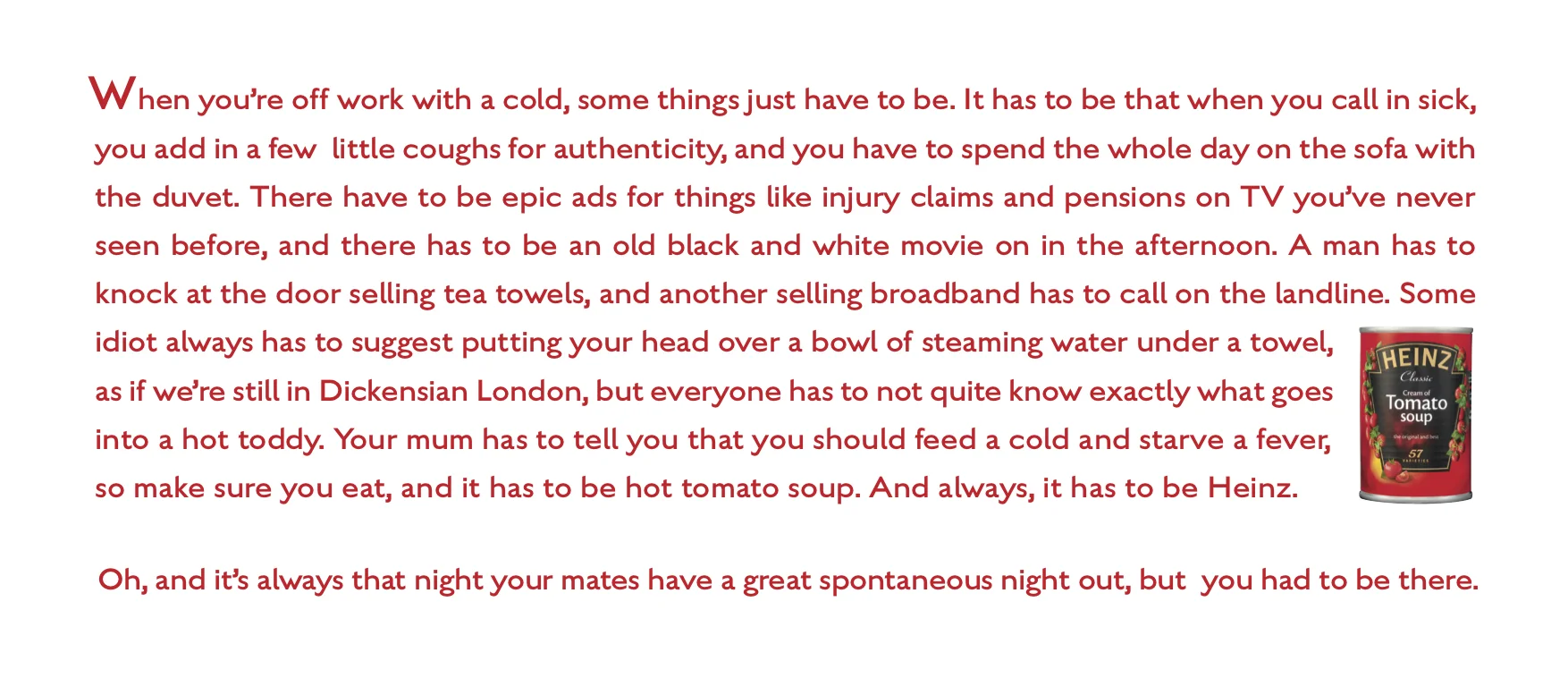 'It Has To Be Heinz Tomato Soup' Cross-Track Poster