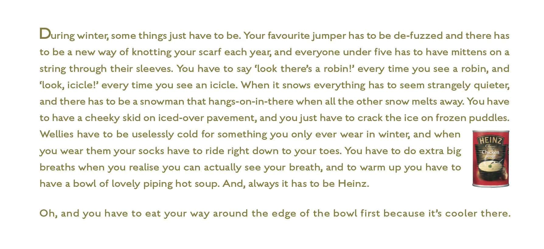 'It Has To Be Heinz Soup' Cross-Track Poster