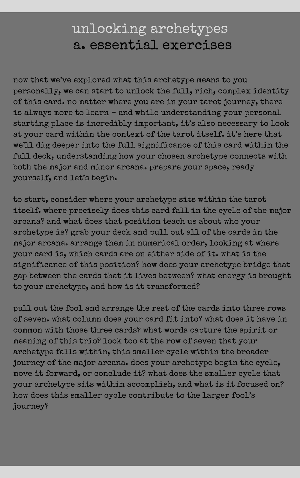 Unlocking Archetypes Study Guide 3am Tarot