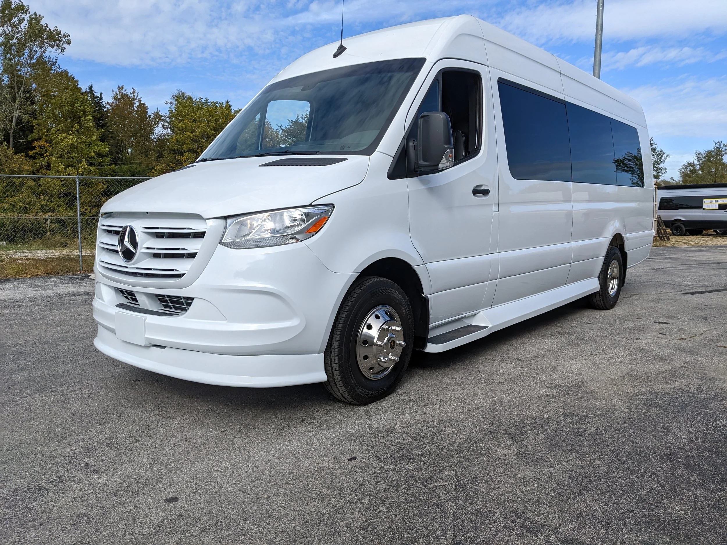 White Mercedes Sprinter 