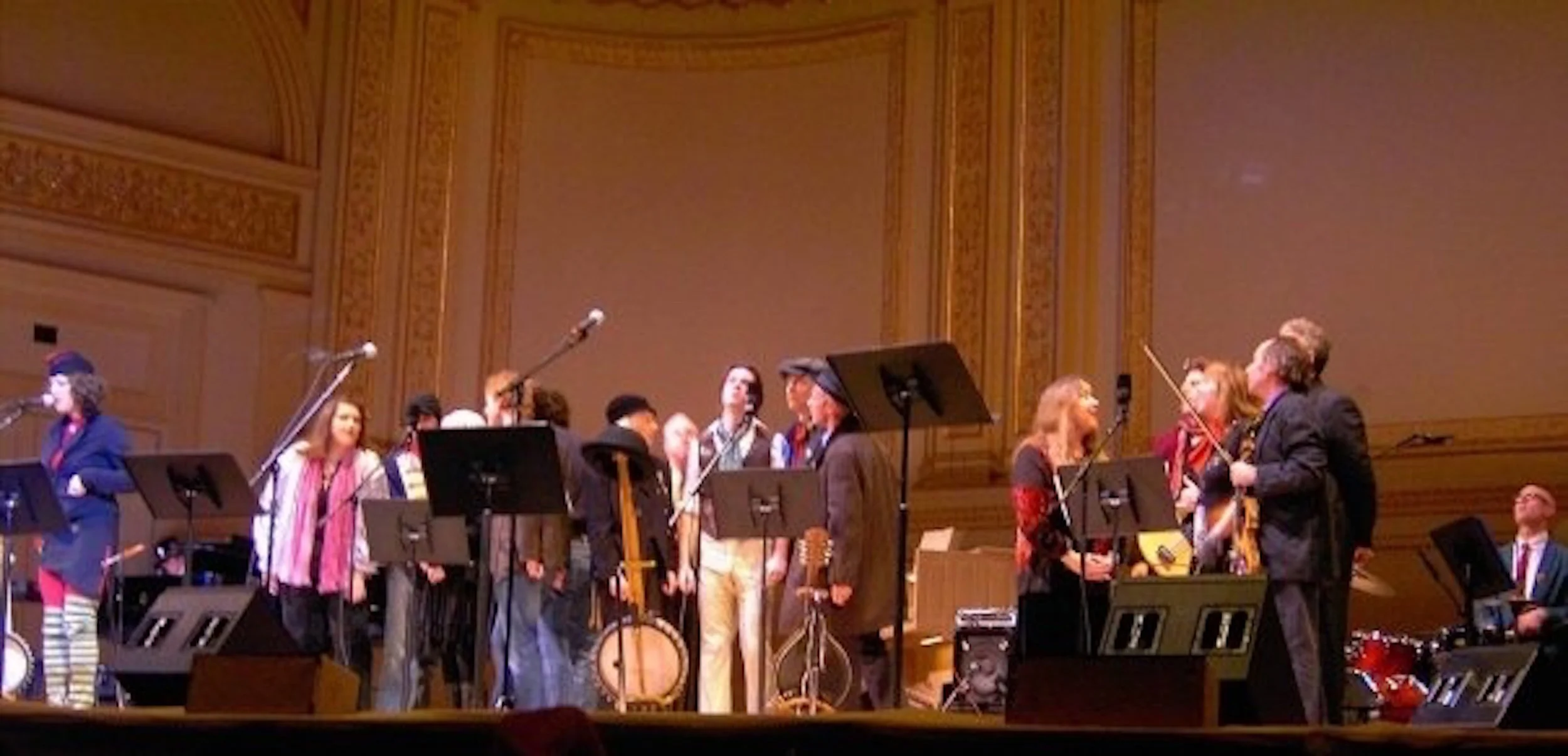 McGarrigle Christmas Hour performance with Kate and Anna, Loudan, Sloan, Rufus and Martha Wainwright, Emmylou Harris, Teddy Thompson, Michael Jerome Browne, myself and many others. Carnegie Hall, New York, 2005