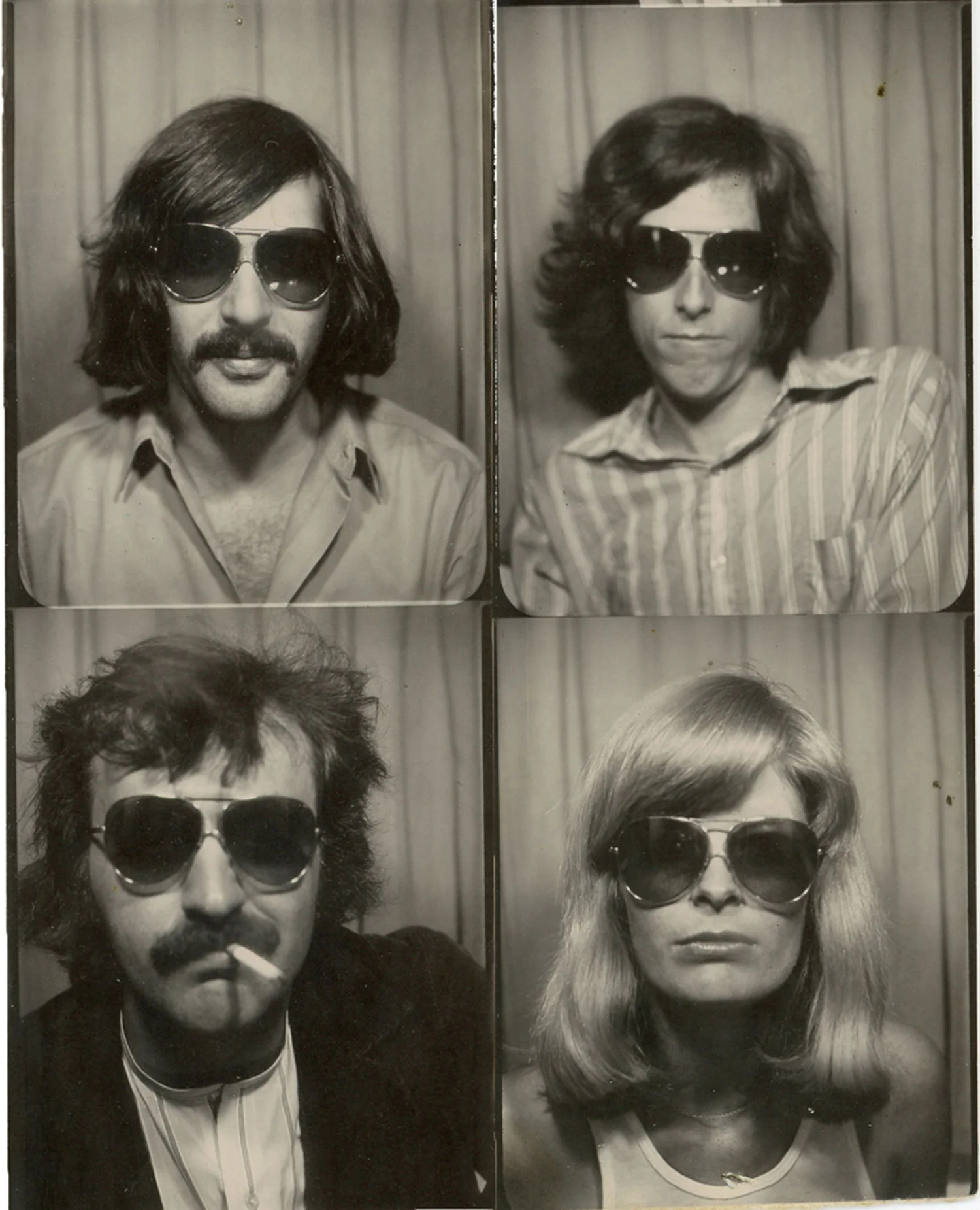 Clockwise: Marc, Mike Malloy, Carla and Mike Shannon, c. 1971. Taken in our favorite photobooth on Mott Street.