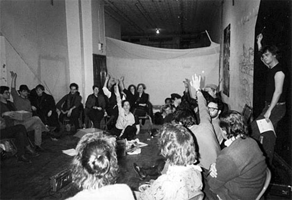 Colab Meeting at Peter Fend's Broadway Loft, 1983. Photo by Albert DiMartino