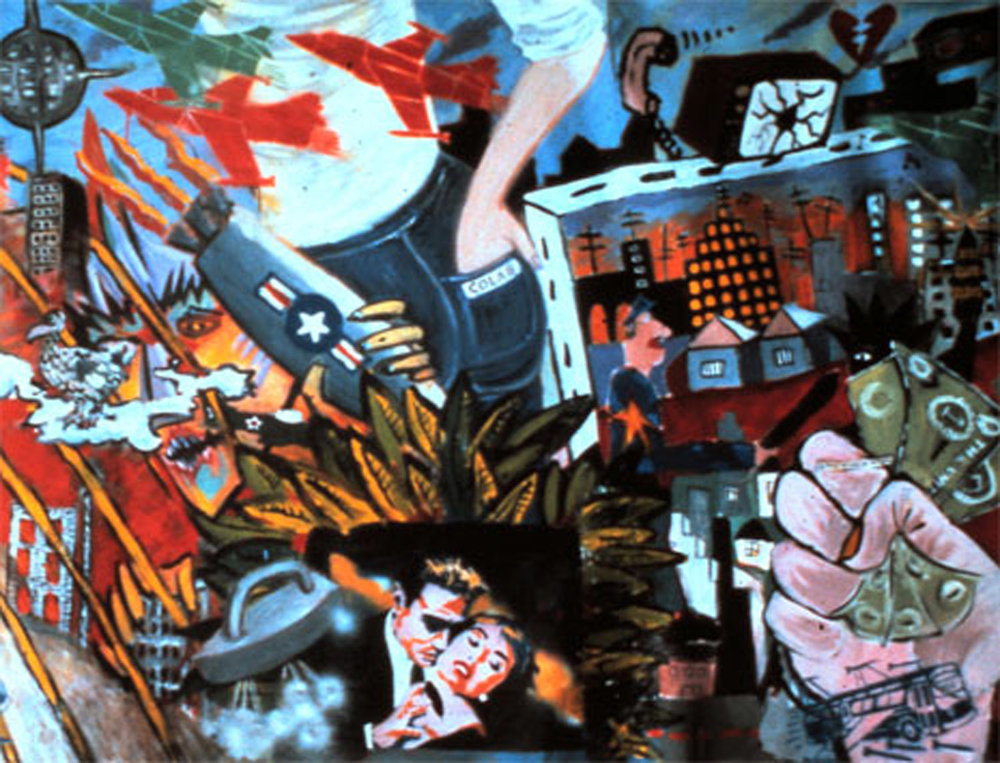 Detail from "Mural America" (Colab mural #2), 1981