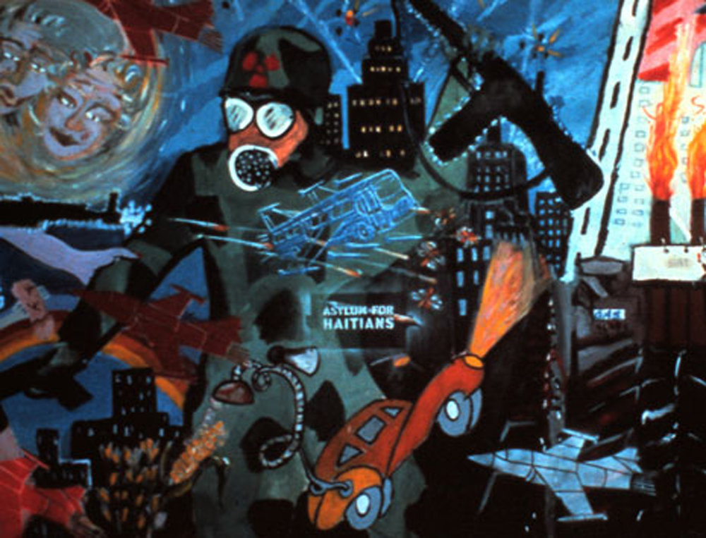 Detail from "Mural America" (Colab mural #2), 1981