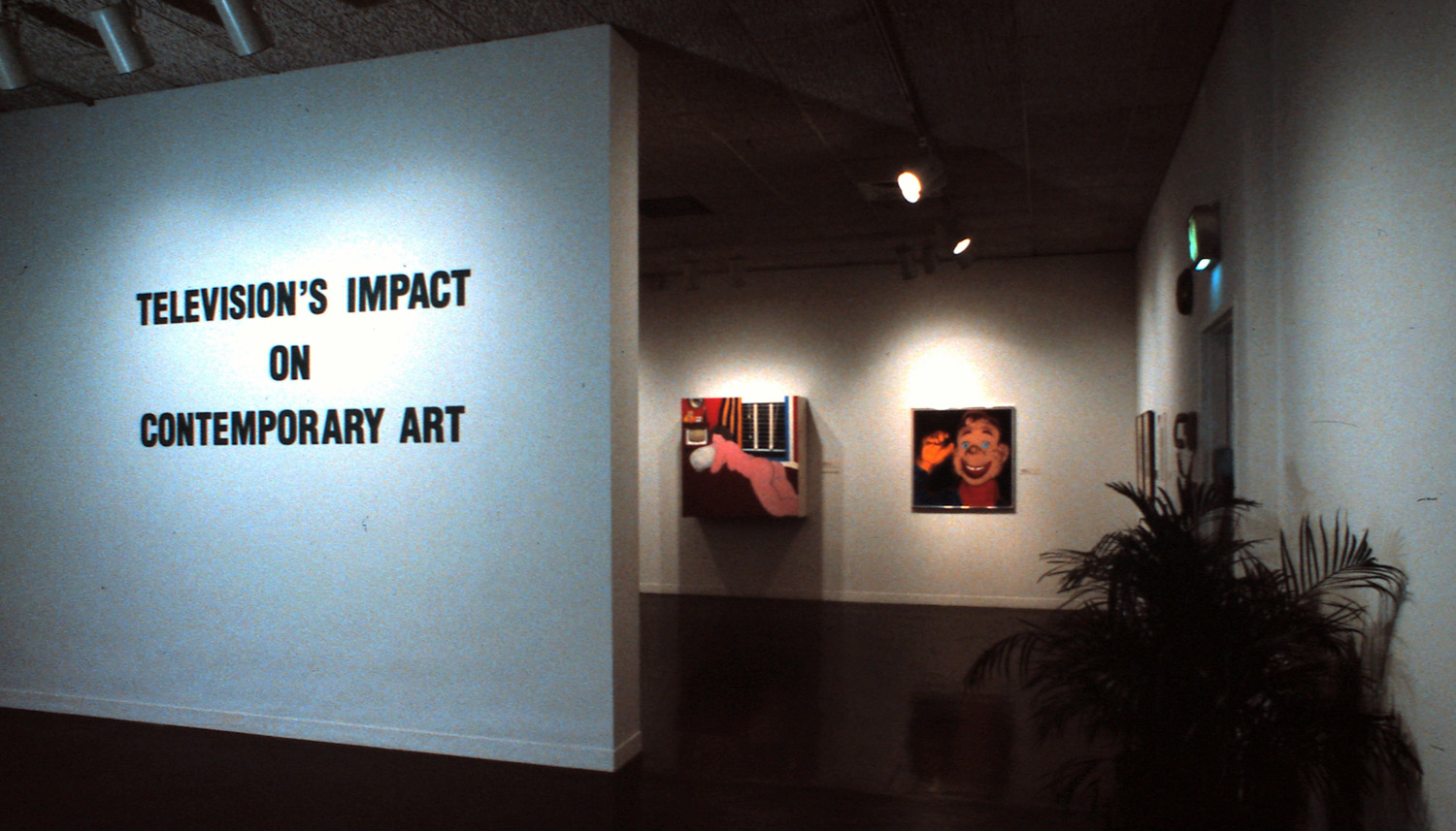 Installation view, with paintings by Tom Wesselman and Andy Warhol. All installation photographs by Phyllis Bilick.