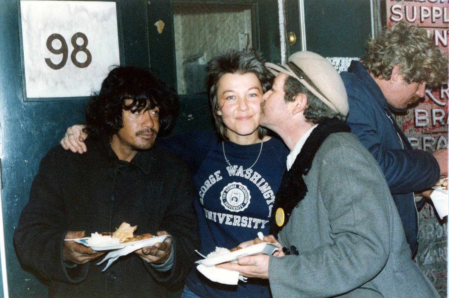 Outside the door at 98 Bowery.