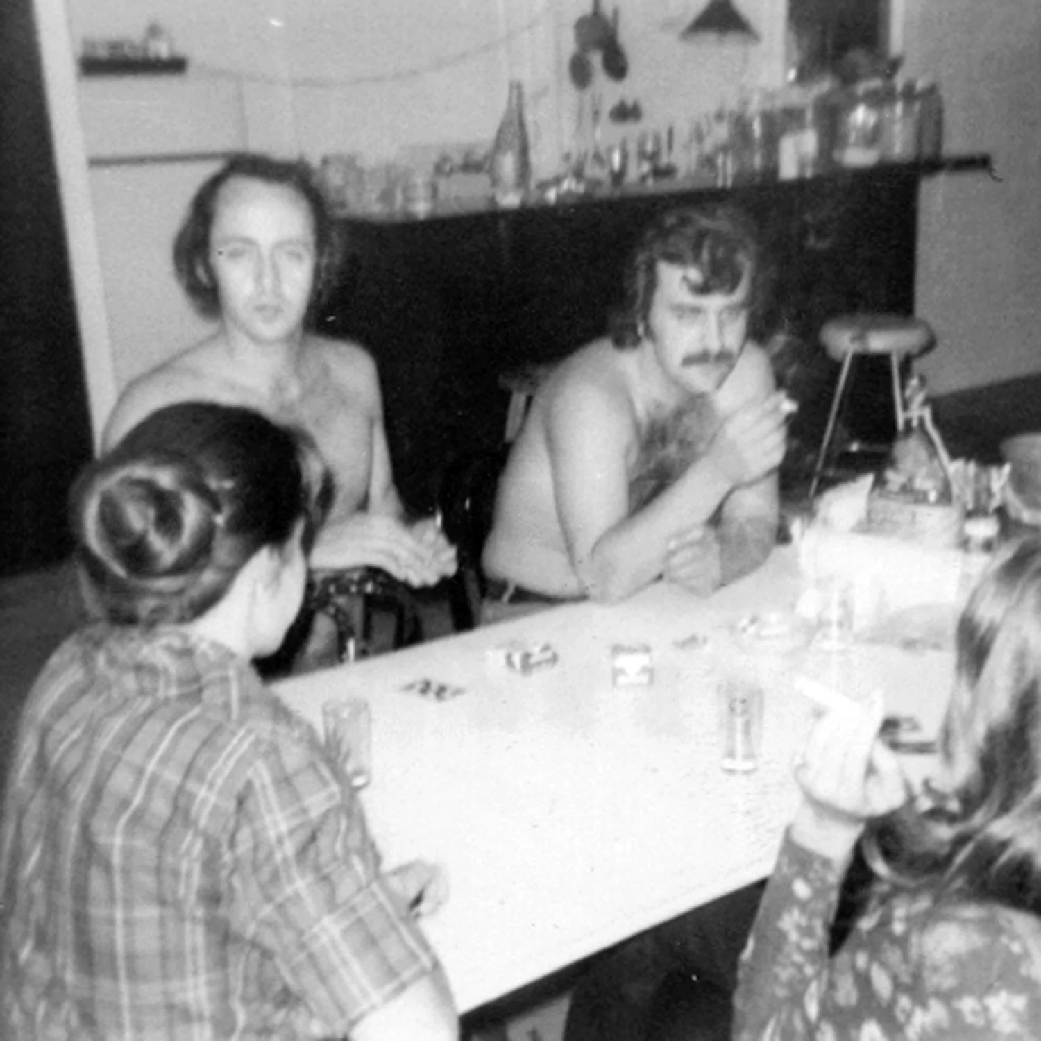 Billy and Mike losing at strip poker, c. 1973.