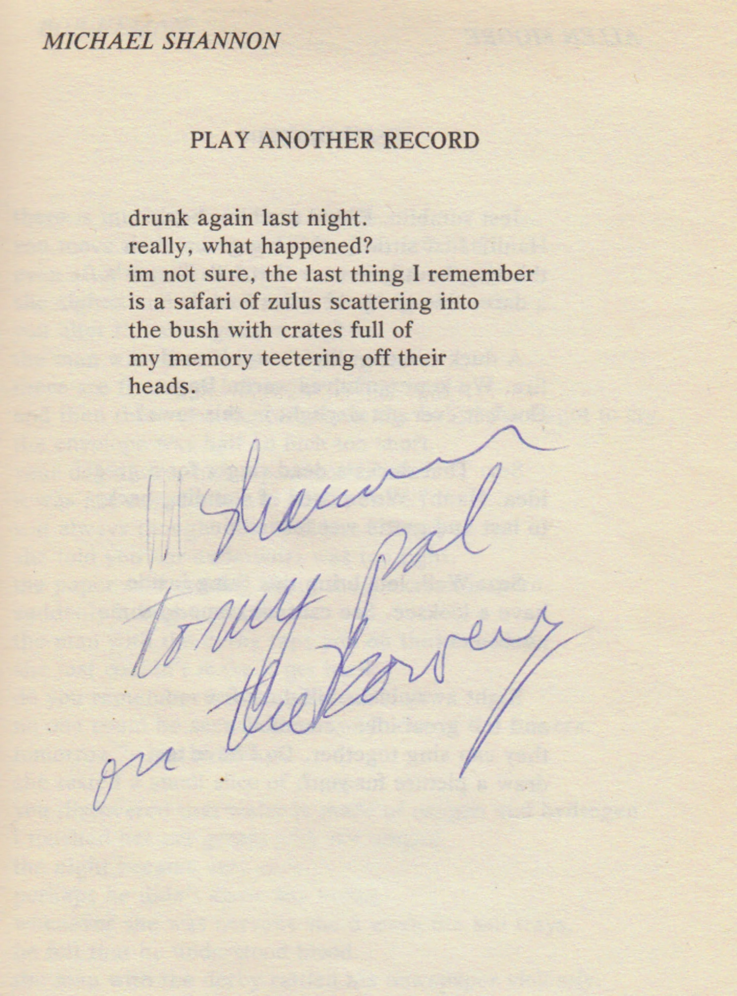Mike’s poem from The Mid-Atlantic Review, Summer 1975 issue.