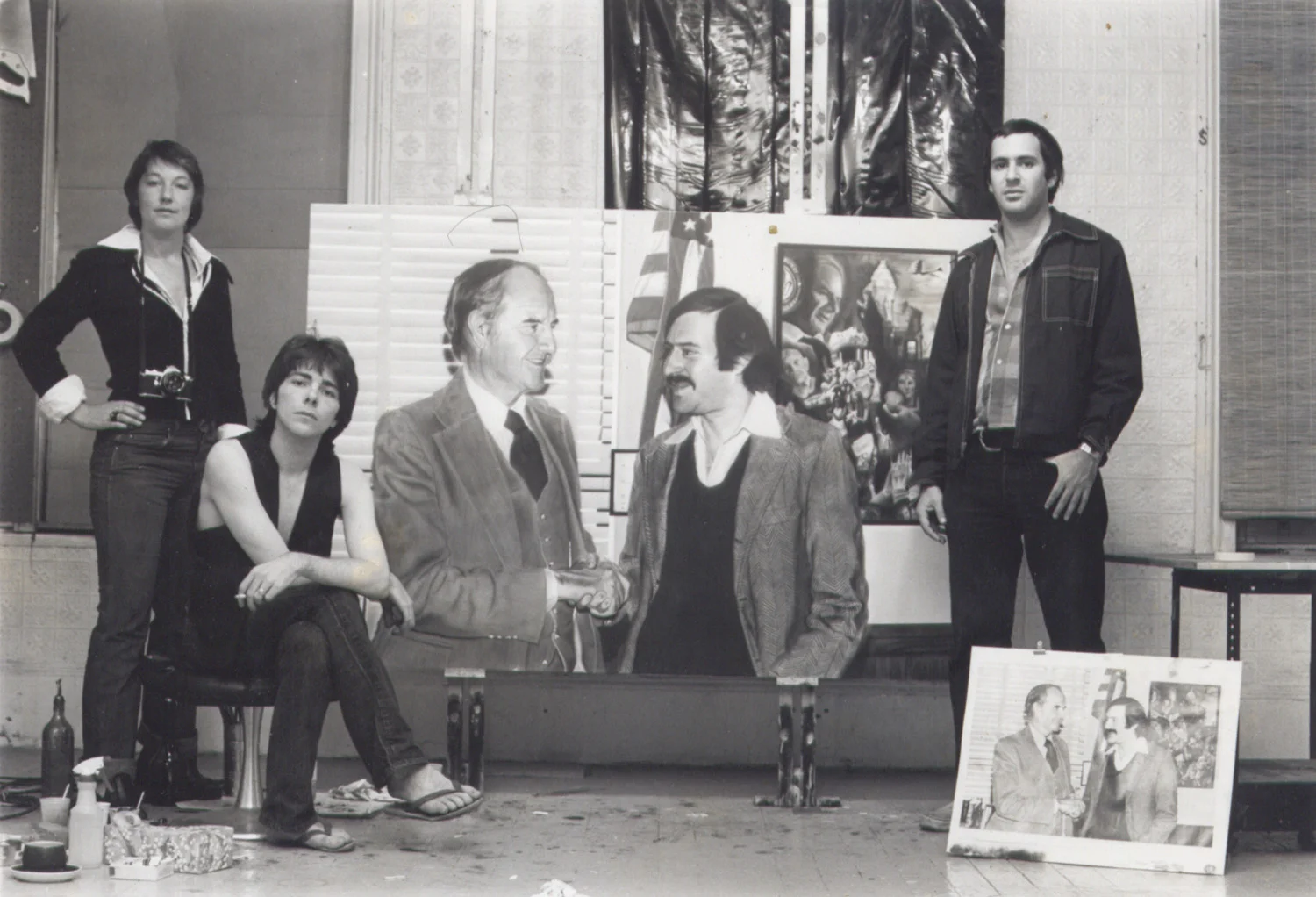 Miller, Ringma & Hoppe posing with the painting