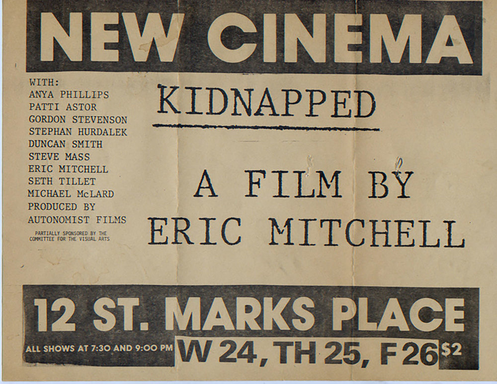 New Cinema, Eric Mitchell, Kidnapped, Poster, 1978