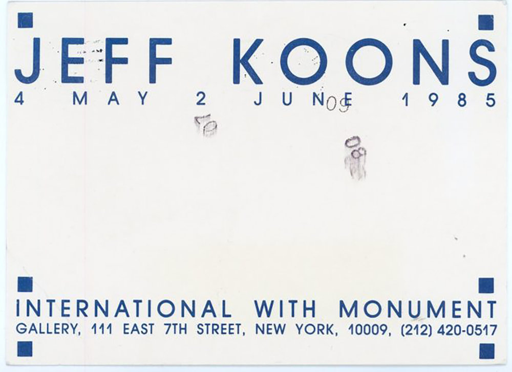 International With Monument, Jeff Koons, Card, 1985