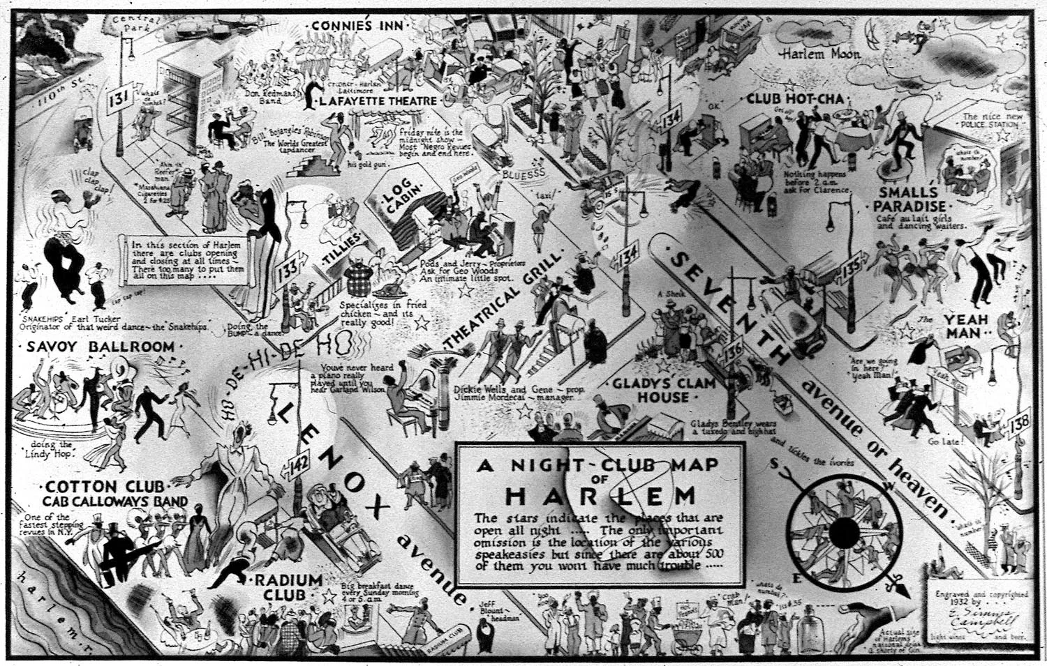E. Simms Campbell, "A Night-Club Map of Harlem," 1932