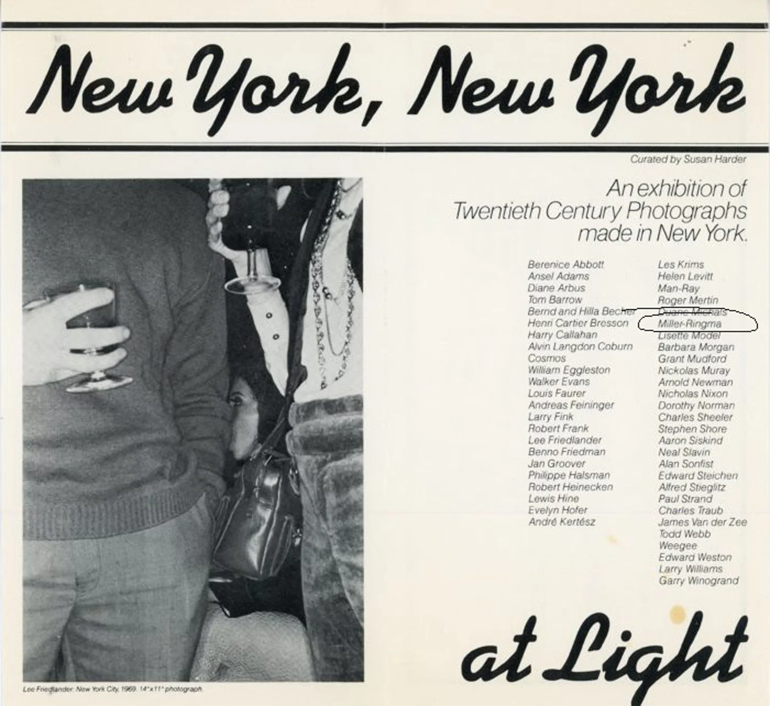 LIGHT Gallery, Marc H Miller, New York, New York, Card, 1978