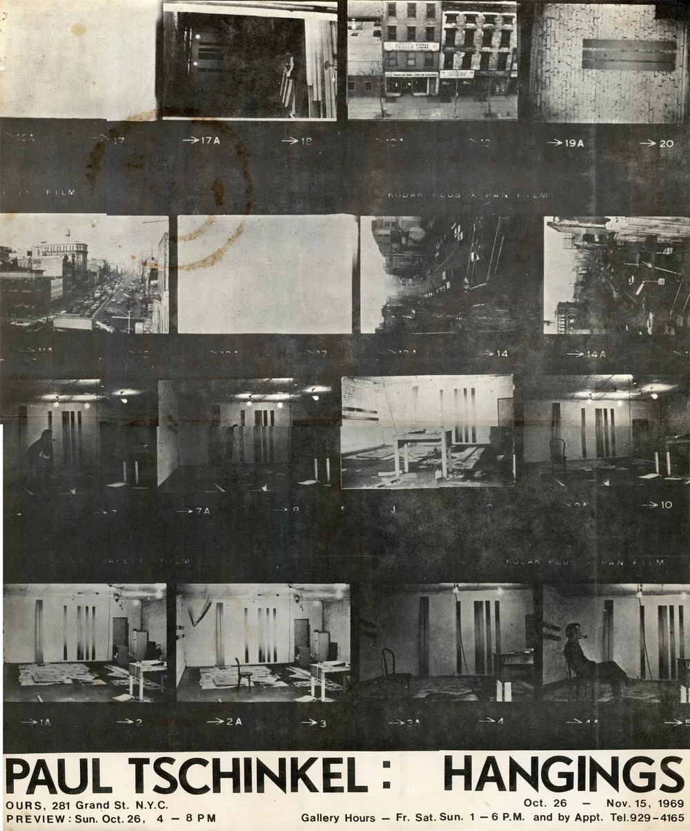 OURS, Paul Tschinkel: Hangings, Poster, 1969.