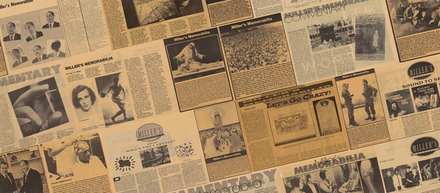 Miller's Memorabilia through the years.