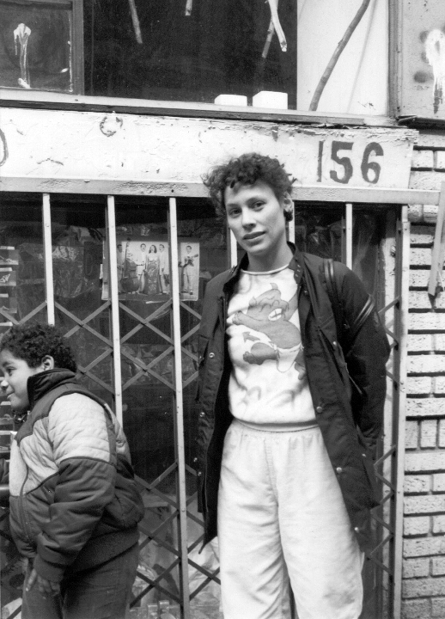 Jane Dickson in front of No Rio