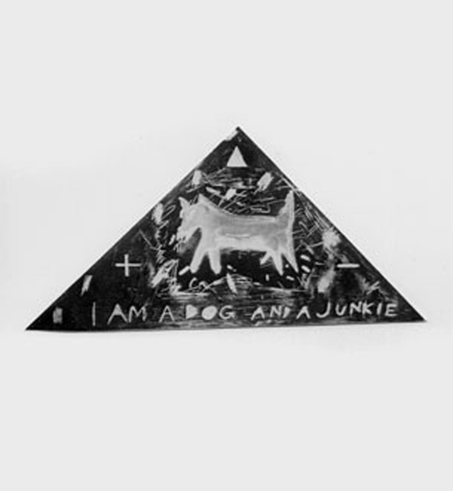 John Morton, I am a Dog and a Junkie , mixed media on board