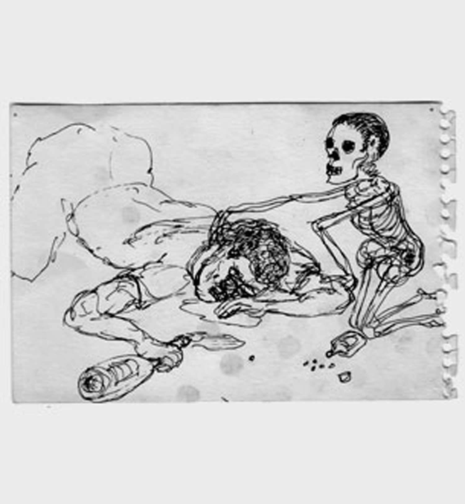 Tom Wolf, Drug Death , ink on paper