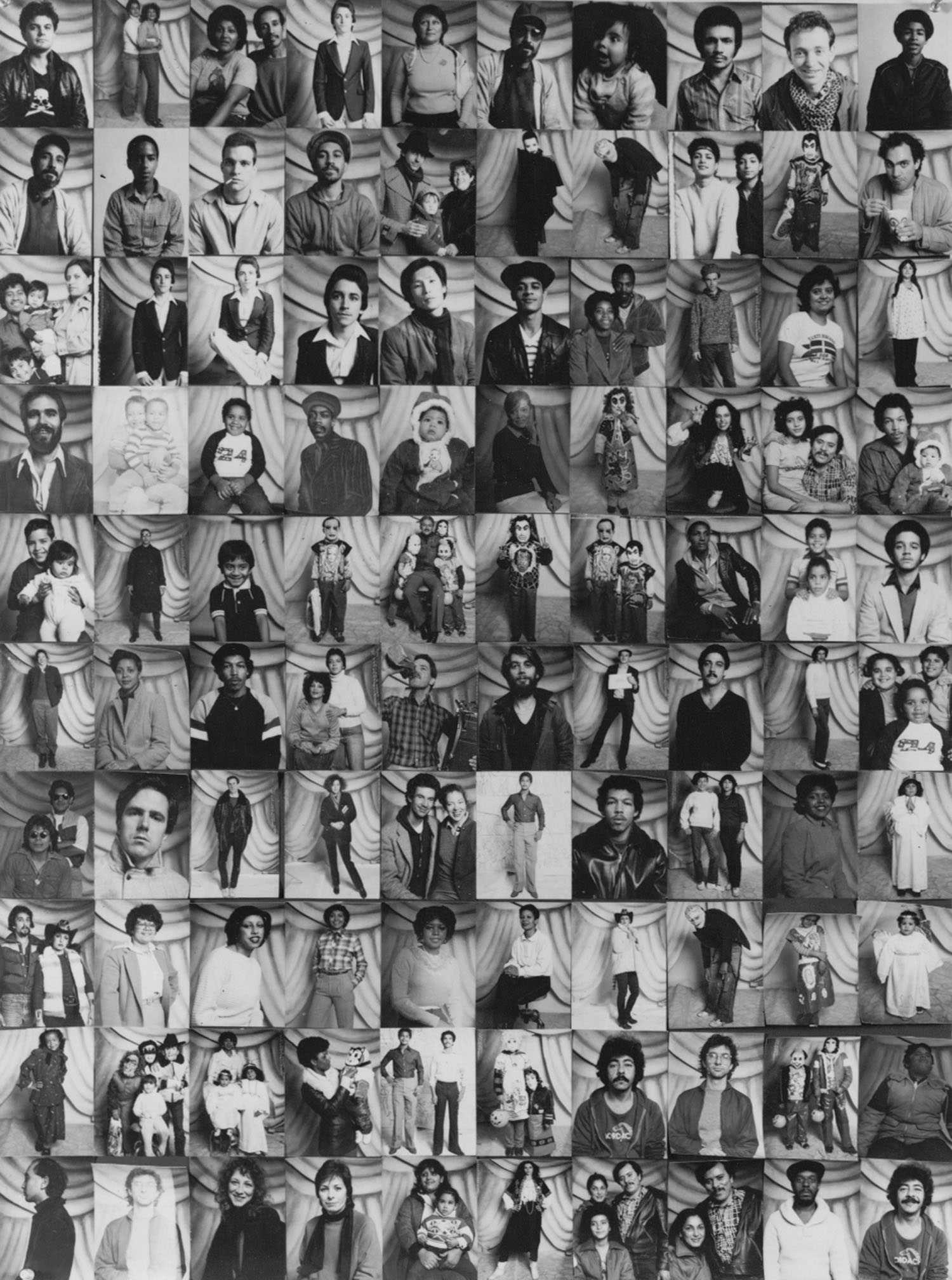 Tom Warren, photo portraits. Includes photos of artists, neighborhood people, and children with their parents on Halloween