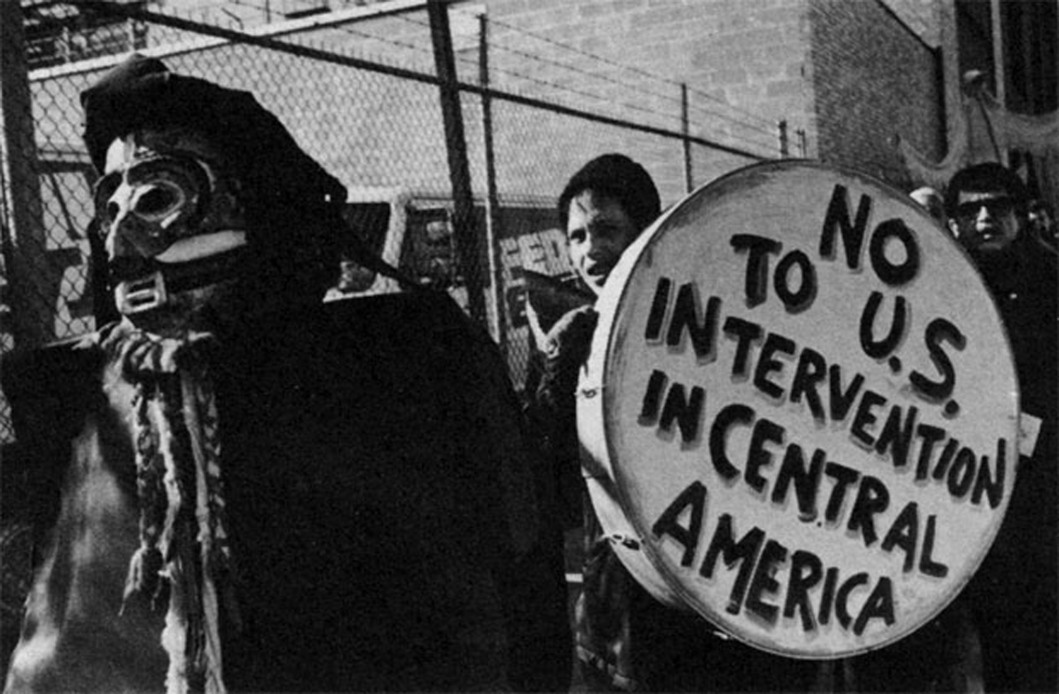 Street demonstration, "The True Avenue of the Americas." Photo by Linda Eber