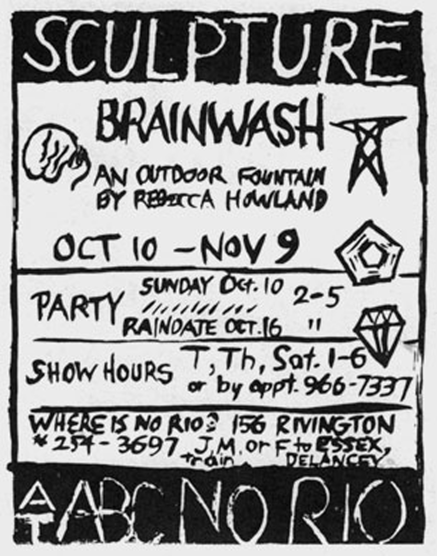 Announcement for sculpture opening by Becky Howland