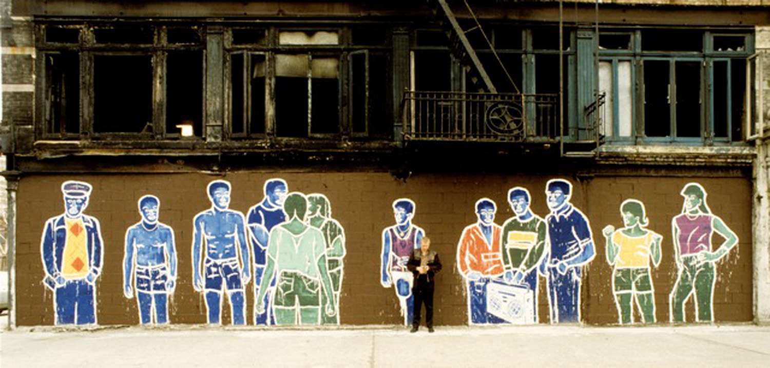 "The Wall" 1984, Japan Colors and aluminum paint on masonry, 10' x 50' Suffolk and Delancey Streets
