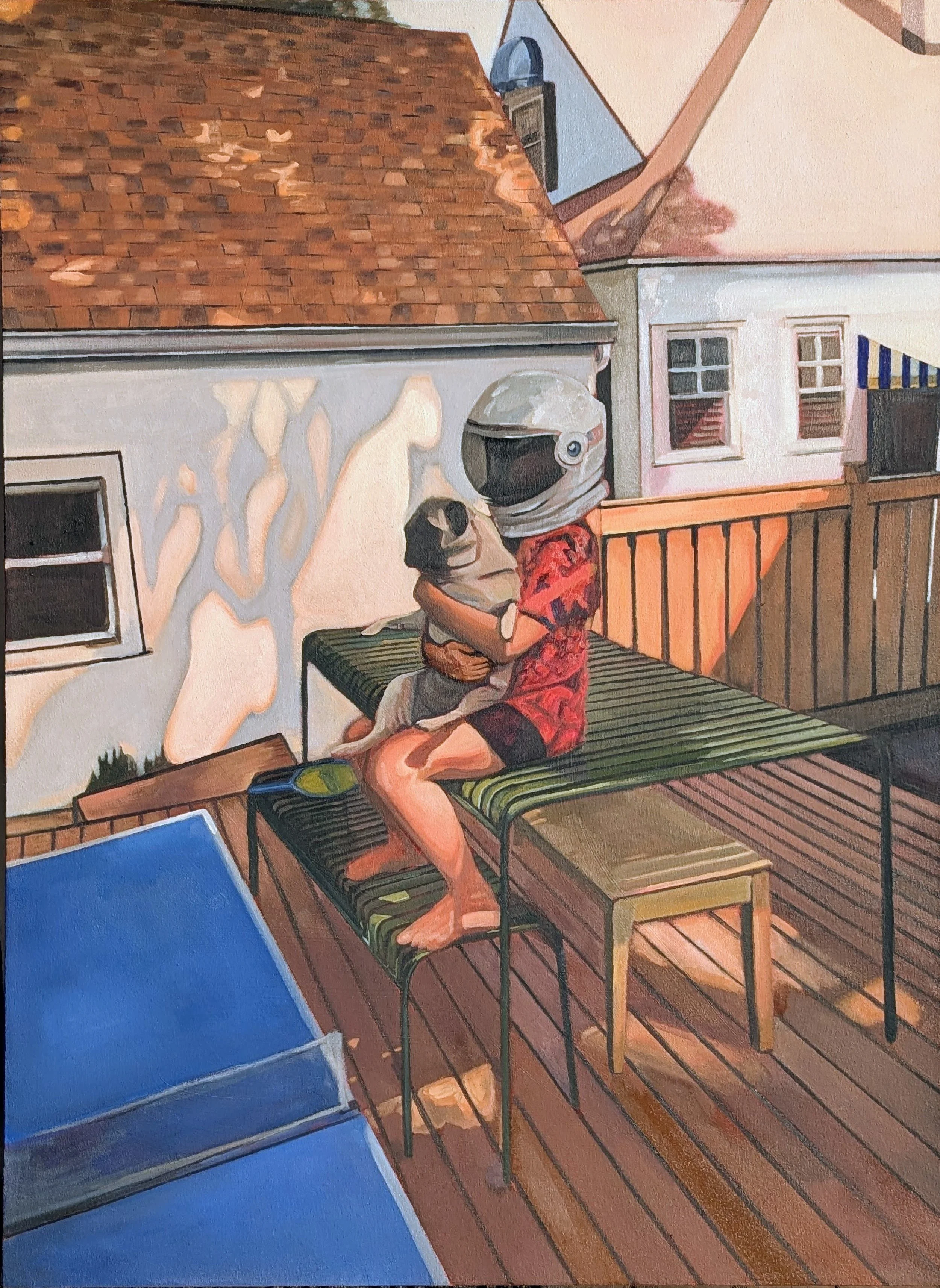 Space Dogs 30x40 oil on canvas